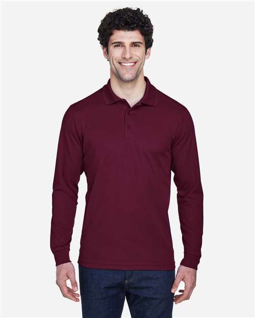 CORE365 88192, Men's Pinnacle Performance Long Sleeve Piqué Polo, Burgundy