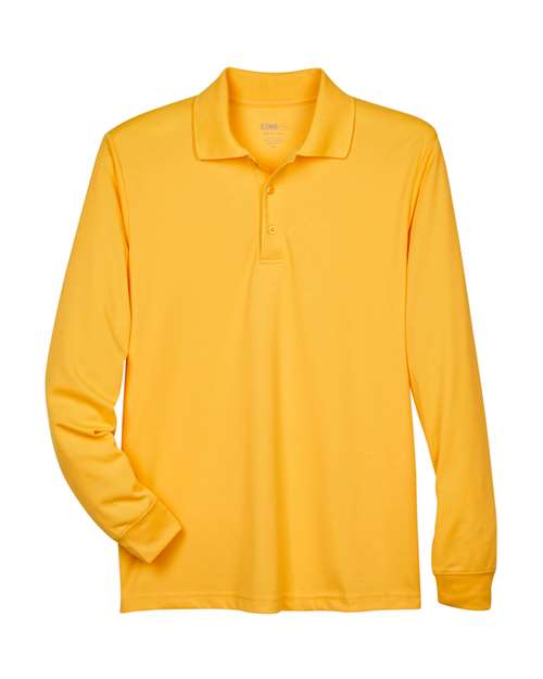 CORE365 88192, Men's Pinnacle Performance Long Sleeve Piqué Polo, Campus Gold