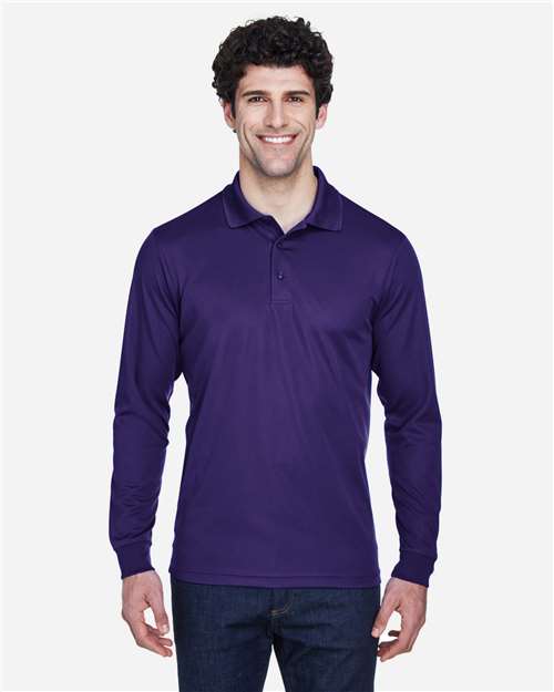 CORE365 88192, Men's Pinnacle Performance Long Sleeve Piqué Polo, Campus Purple