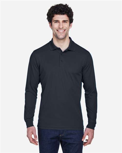 Men's Pinnacle Performance Long Sleeve Piqué Polo - - 13201 - Toronto Screen Printing- Color
