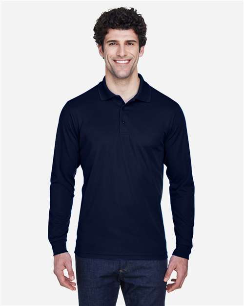 Men's Pinnacle Performance Long Sleeve Piqué Polo - - 13201 - Toronto Screen Printing- Color