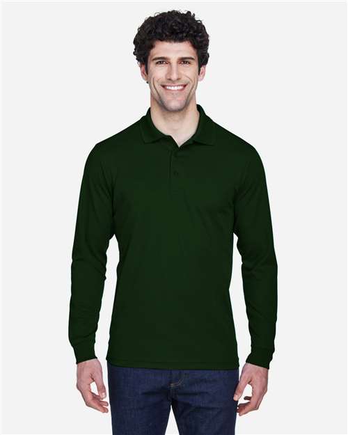 Men's Pinnacle Performance Long Sleeve Piqué Polo - - 13201 - Toronto Screen Printing- Color