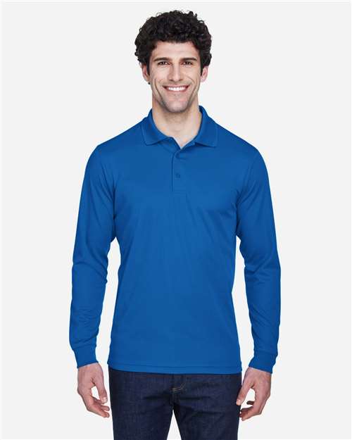 Men's Pinnacle Performance Long Sleeve Piqué Polo - - 13201 - Toronto Screen Printing- Color