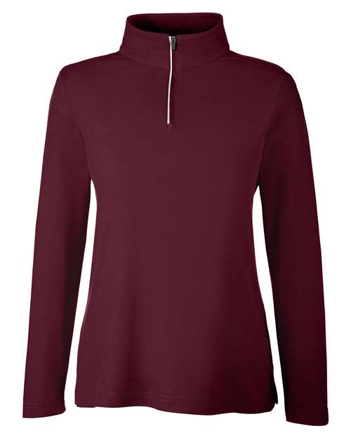 CORE365 CE405W, Women's Fusion Chromasoft Pique Quarter-zip Pullover, Burgundy