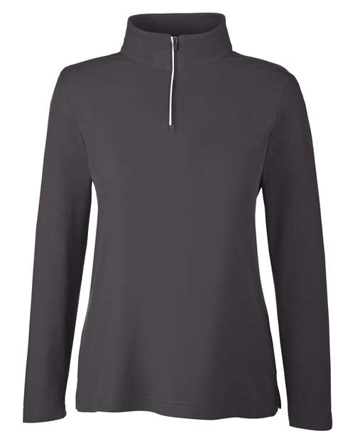CORE365 CE405W, Women's Fusion Chromasoft Pique Quarter-zip Pullover, Carbon