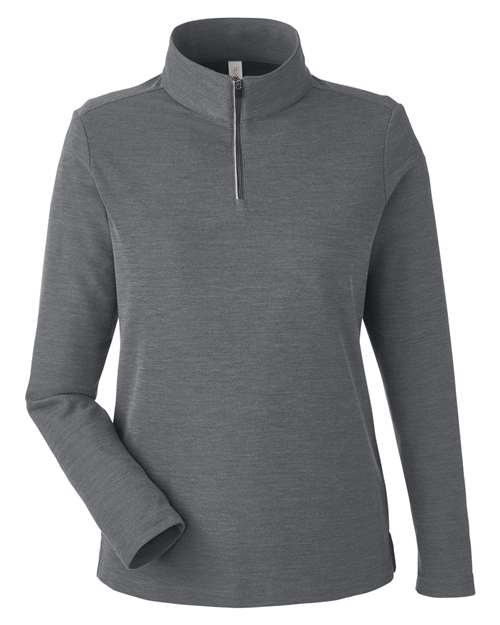 CORE365 CE405W, Women's Fusion Chromasoft Pique Quarter-zip Pullover, Carbon Heather