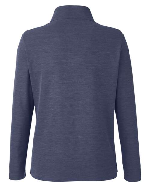 CORE365 CE405W, Women's Fusion Chromasoft Pique Quarter-zip Pullover, Classic Navy Heather