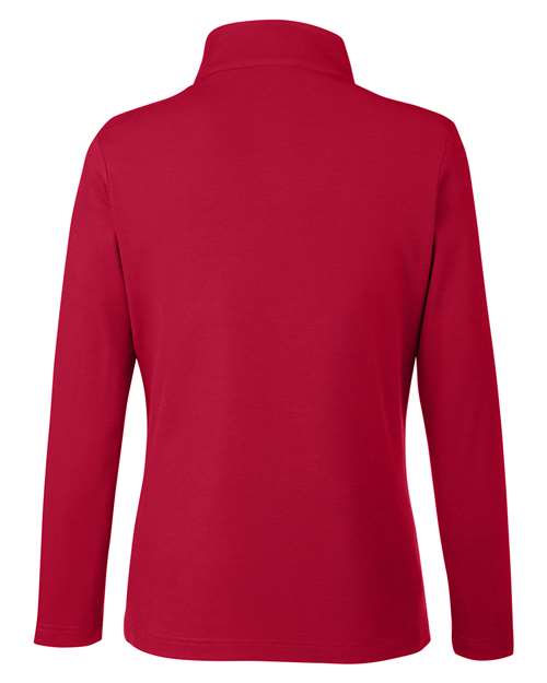 CORE365 CE405W, Women's Fusion Chromasoft Pique Quarter-zip Pullover, Classic Red