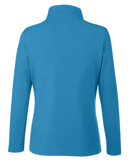 CORE365 CE405W, Women's Fusion Chromasoft Pique Quarter-zip Pullover, Electric Blue