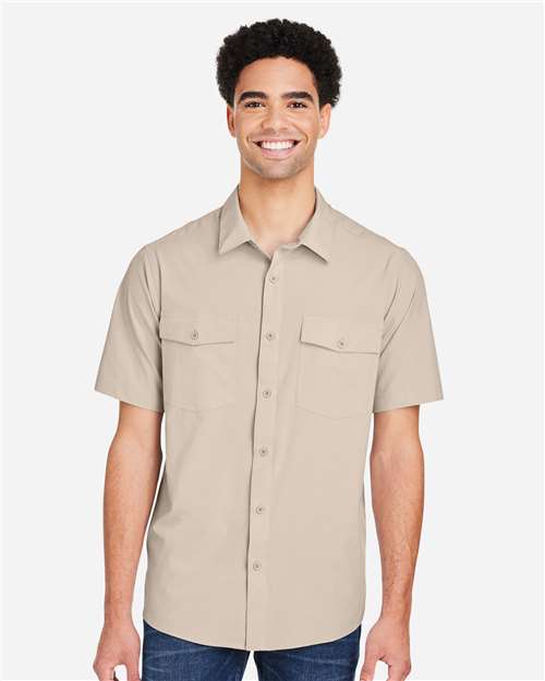 CORE365 CE510, Men's Ultra Uvp Marina Shirt, Stone