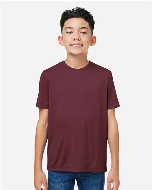 CORE365 CE10Y, Youth Capital Performance T-shirt, Burgundy