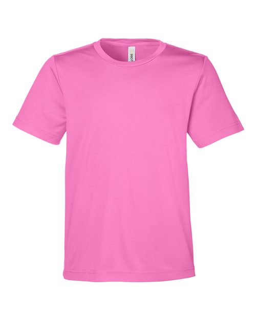CORE365 CE10Y, Youth Capital Performance T-shirt, Charity Pink