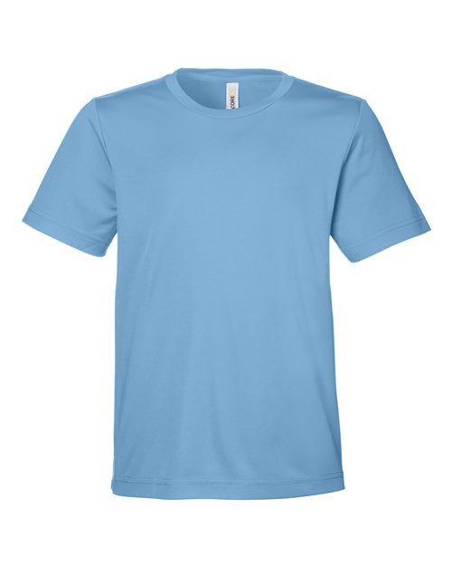 CORE365 CE10Y, Youth Capital Performance T-shirt, Columbia Blue