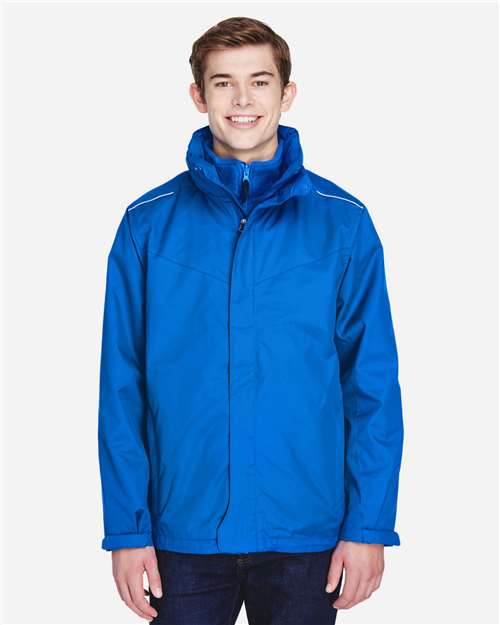 CORE365 88205, Men's Region 3-in-1 Jacket With Fleece Liner, True Royal
