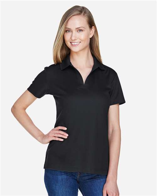 Devon & Jones DG20W, Women's Crownlux Performance Plaited Polo, Black