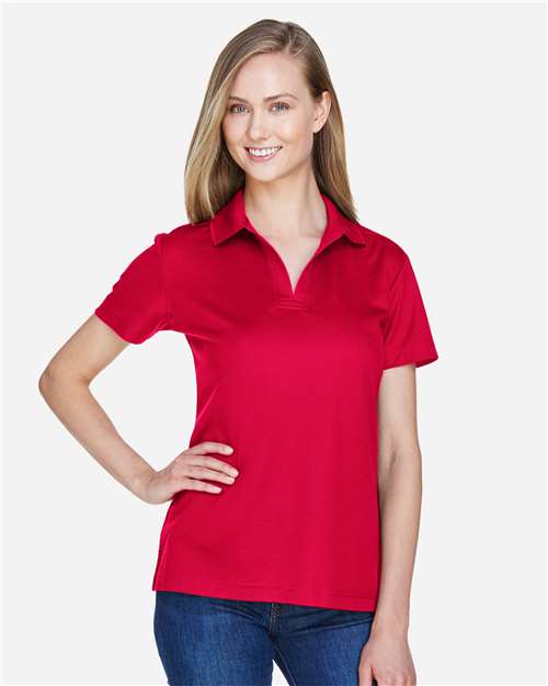 Devon & Jones DG20W, Women's Crownlux Performance Plaited Polo, Red