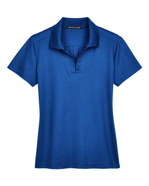 Devon & Jones DG20W, Women's Crownlux Performance Plaited Polo, True Royal