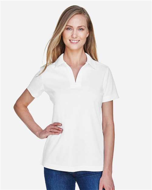 Devon & Jones DG20W, Women's Crownlux Performance Plaited Polo, White