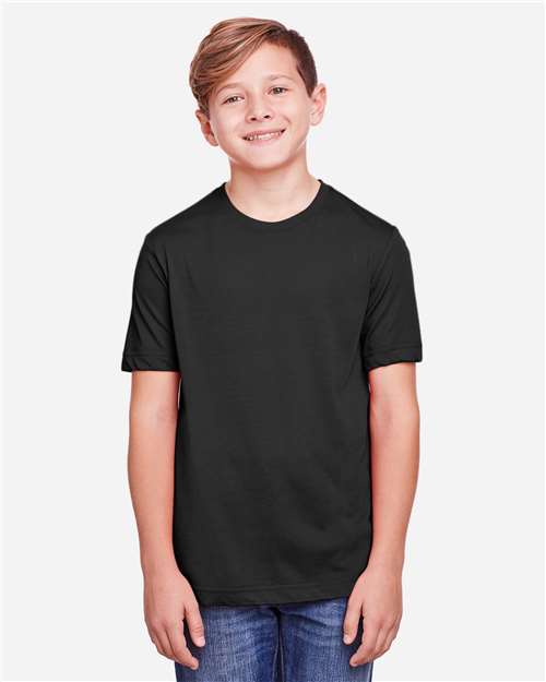 CORE365 CE111Y, Youth Fusion Chromasoft Performance T-shirt, Black