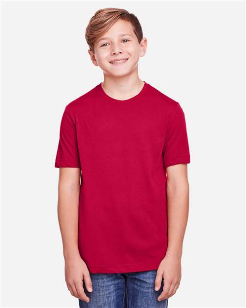 CORE365 CE111Y, Youth Fusion Chromasoft Performance T-shirt, Classic Red
