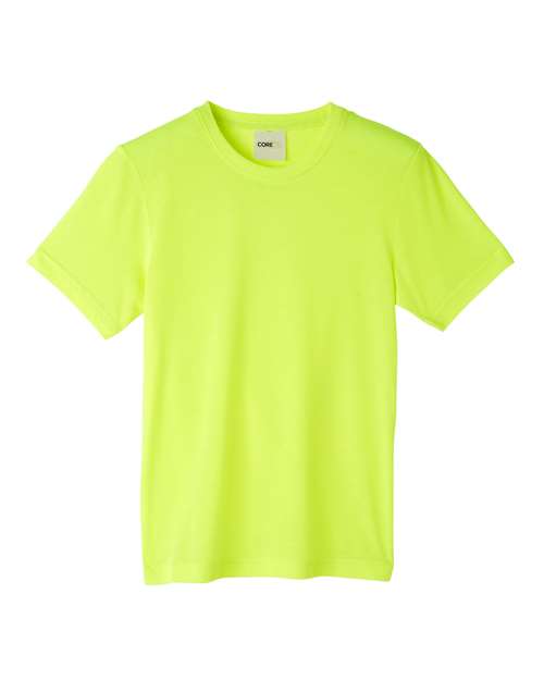 CORE365 CE111Y, Youth Fusion Chromasoft Performance T-shirt, Safety Yellow