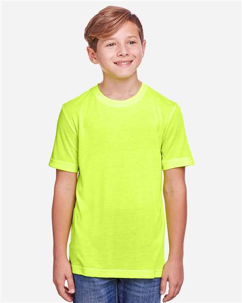 CORE365 CE111Y, Youth Fusion Chromasoft Performance T-shirt, Safety Yellow