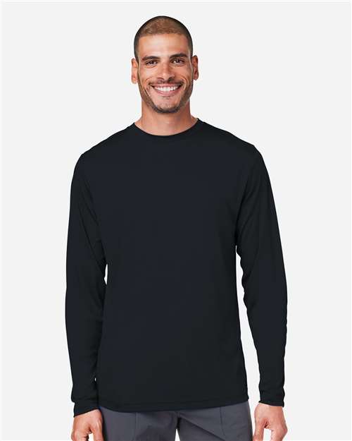CORE365 CE10L, Unisex Capital Long Sleeve Performance T-shirt, Black