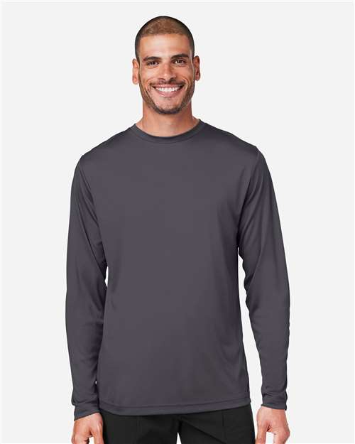 CORE365 CE10L, Unisex Capital Long Sleeve Performance T-shirt, Carbon
