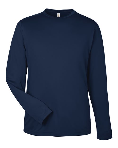 CORE365 CE10L, Unisex Capital Long Sleeve Performance T-shirt, Classic Navy