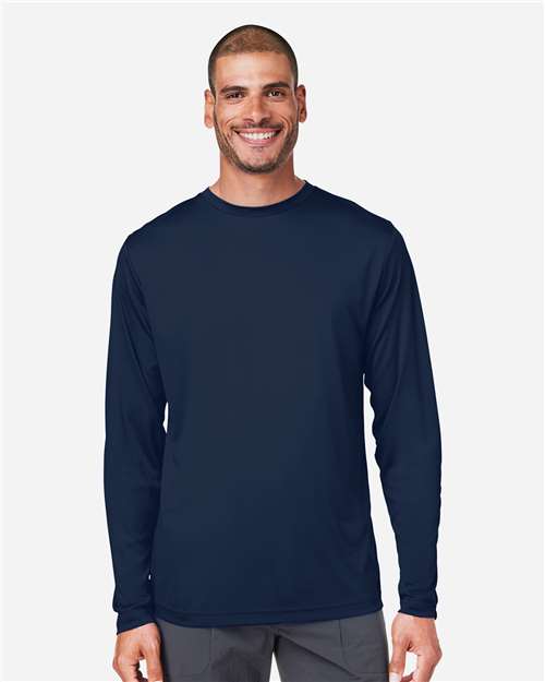 CORE365 CE10L, Unisex Capital Long Sleeve Performance T-shirt, Classic Navy