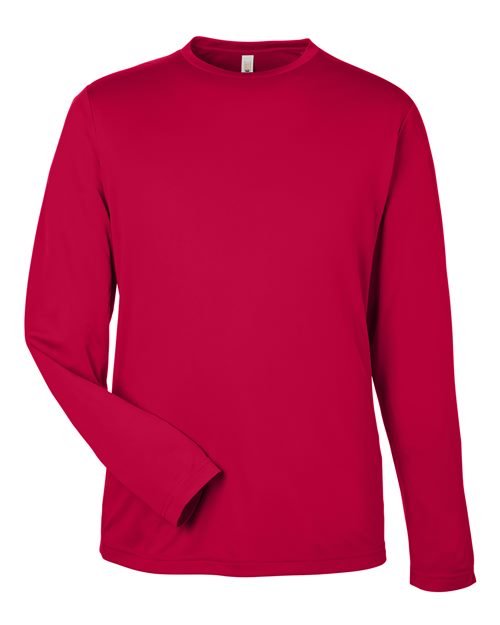 CORE365 CE10L, Unisex Capital Long Sleeve Performance T-shirt, Classic Red