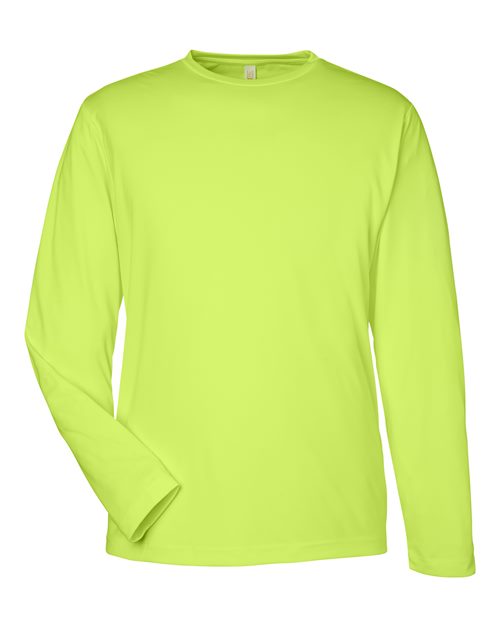 CORE365 CE10L, Unisex Capital Long Sleeve Performance T-shirt, Safety Yellow