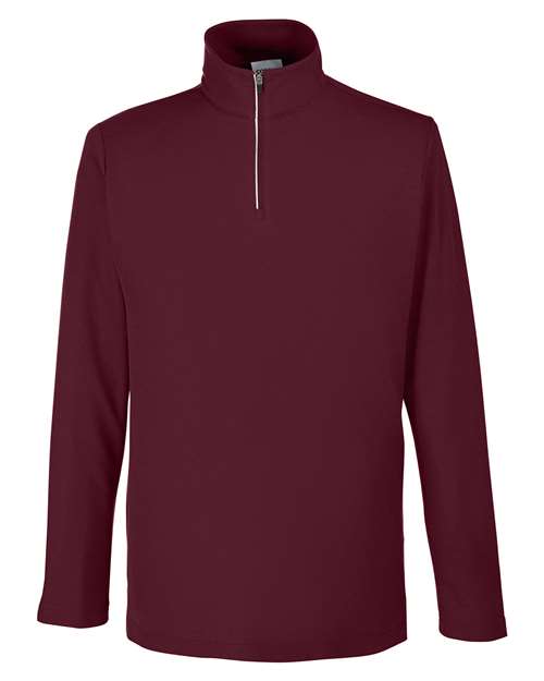 CORE365 CE405, Men's Fusion Chromasoft Pique Quarter-zip Pullover, Burgundy
