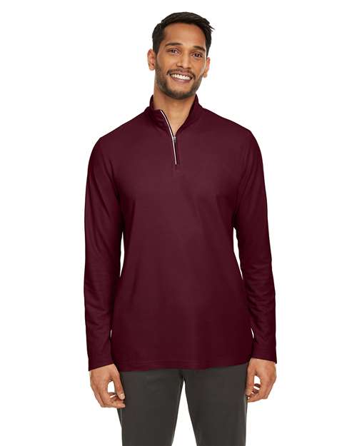 Men's Fusion ChromaSoft™ Pique Quarter-Zip Pullover - - 13221 Burgundy 286A7 6-6.9 oz AB Exclusive Brands Activewear Antimicrobial CA New ab CE405 CORE365 Long Sleeves Mens & Unisex Moisture-Management New AB Performance Pique Polos & Knits Polyester - 100% Pullovers Quarter-Zips S&S Exclusive Brands Spiritwear Tear Away Tops Zips
