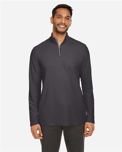 CORE365 CE405, Men's Fusion Chromasoft Pique Quarter-zip Pullover, Carbon