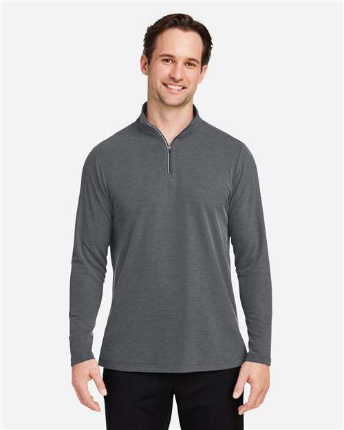 CORE365 CE405, Men's Fusion Chromasoft Pique Quarter-zip Pullover, Carbon Heather