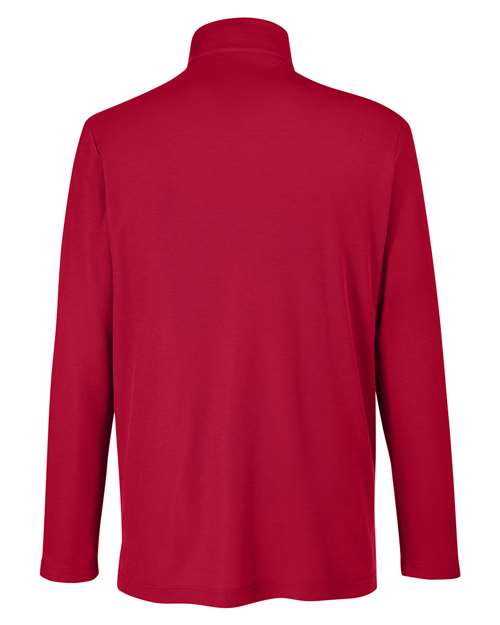 CORE365 CE405, Men's Fusion Chromasoft Pique Quarter-zip Pullover, Classic Red