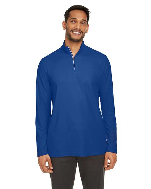 Men's Fusion ChromaSoft™ Pique Quarter-Zip Pullover - - 13221 True Royal 286A7 6-6.9 oz AB Exclusive Brands Activewear Antimicrobial CA New ab CE405 CORE365 Long Sleeves Mens & Unisex Moisture-Management New AB Performance Pique Polos & Knits Polyester - 100% Pullovers Quarter-Zips S&S Exclusive Brands Spiritwear Tear Away Tops Zips