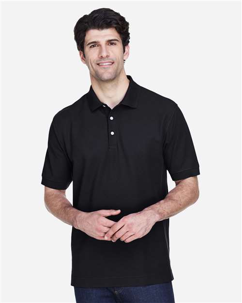 Devon & Jones D100, Men's Pima Piqué Polo, Black