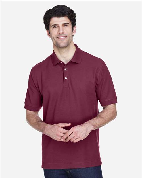 Devon & Jones D100, Men's Pima Piqué Polo, Burgundy