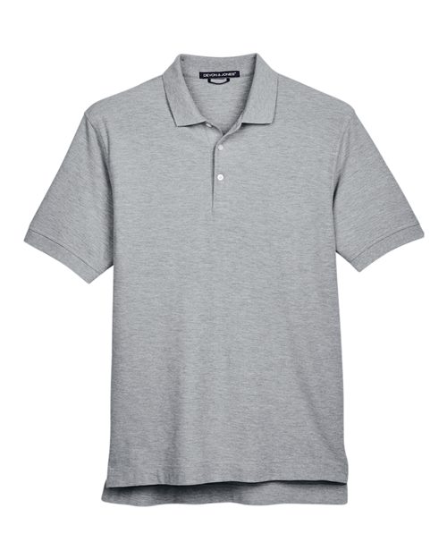 Devon & Jones D100, Men's Pima Piqué Polo, Grey Heather