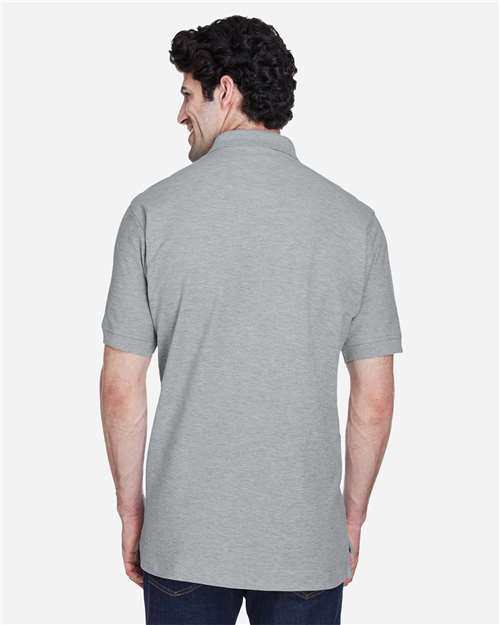 Devon & Jones D100, Men's Pima Piqué Polo, Grey Heather
