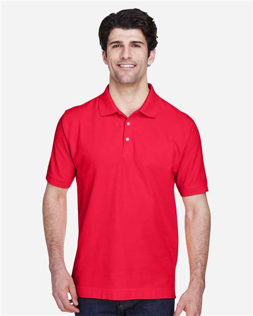 Devon & Jones D100, Men's Pima Piqué Polo, Red