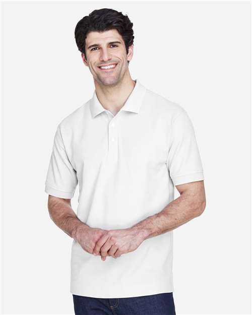 Devon & Jones D100, Men's Pima Piqué Polo, White