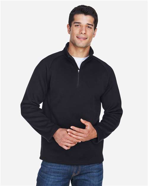 Devon & Jones DG792, Unisex Bristol Sweater Fleece Quarter-zip Pullover, Black