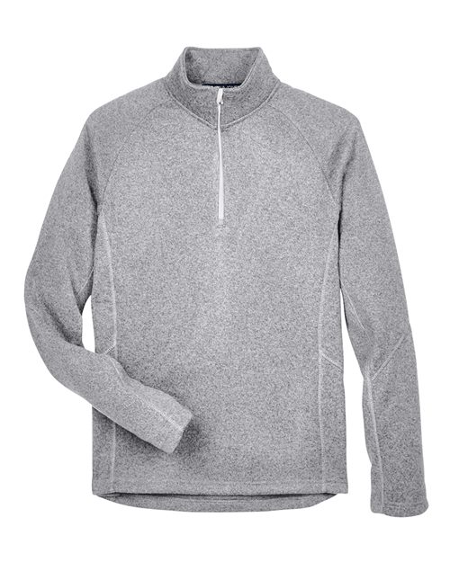 Devon & Jones DG792, Unisex Bristol Sweater Fleece Quarter-zip Pullover, Grey Heather