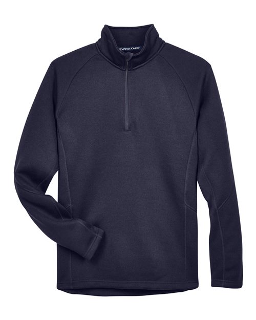 Devon & Jones DG792, Unisex Bristol Sweater Fleece Quarter-zip Pullover, Navy