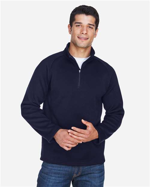 Devon & Jones DG792, Unisex Bristol Sweater Fleece Quarter-zip Pullover, Navy