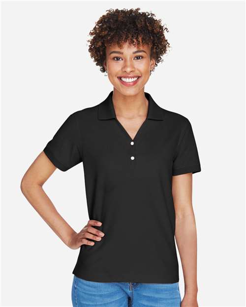 Devon & Jones D100W, Women's Pima Piqué Polo, Black