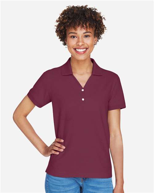 Devon & Jones D100W, Women's Pima Piqué Polo, Burgundy